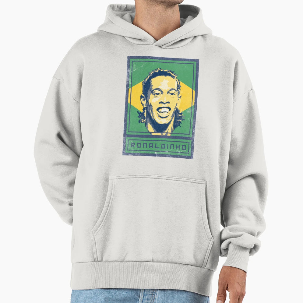 Ronaldinho Brasil Hoodie - Novelty Apparel for Adults - T-Shirt, Sweatshirt, Hoodie