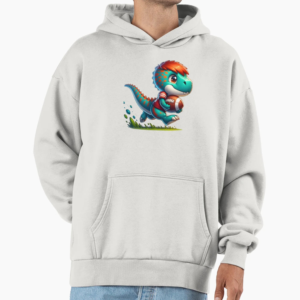Fantay Football T Rex Hoodie - Unique Graphic for Adults - T-Shirt, Sweatshirt, Hoodie