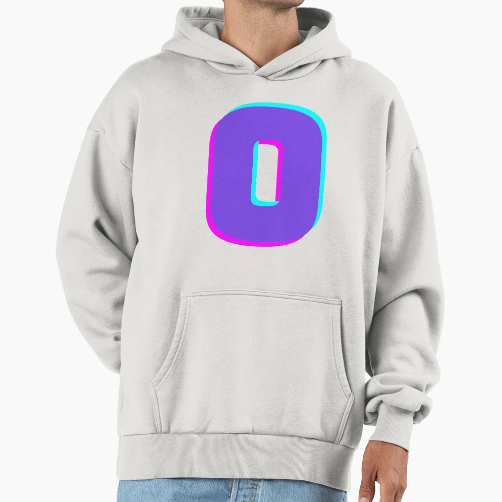 Alphabet O Purple O Three Dimensional Hoodie - Unique Graphic for Adults - T-Shirt, Sweatshirt, Hoodie