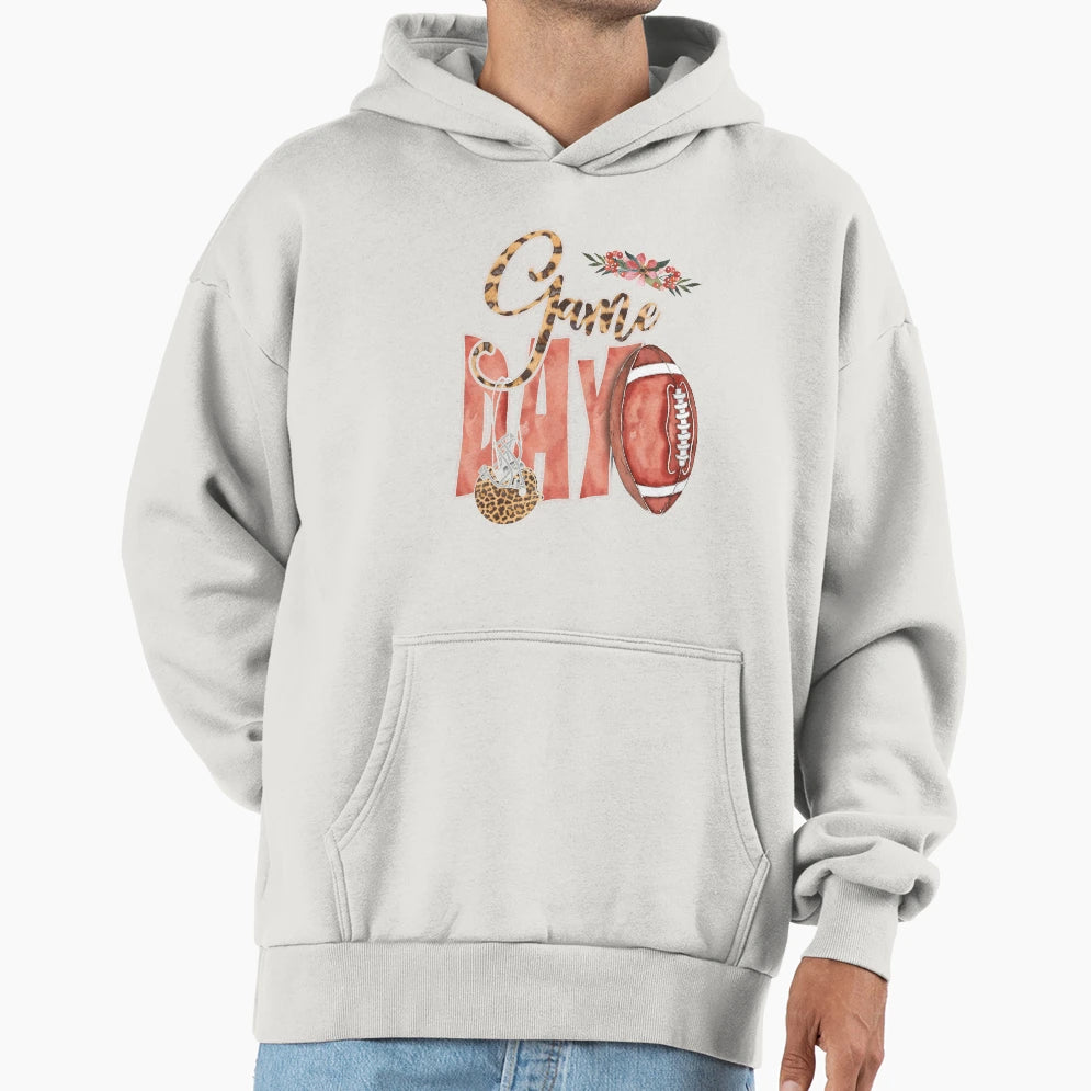 Football Leopard Game Day Hoodie - Minimalist Print Men Women - T-Shirt, Sweatshirt, Hoodie