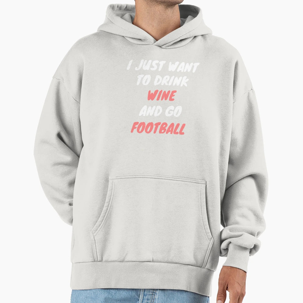 Wine And Football Hoodie - Custom Art Print Unisex - T-Shirt, Sweatshirt, Hoodie