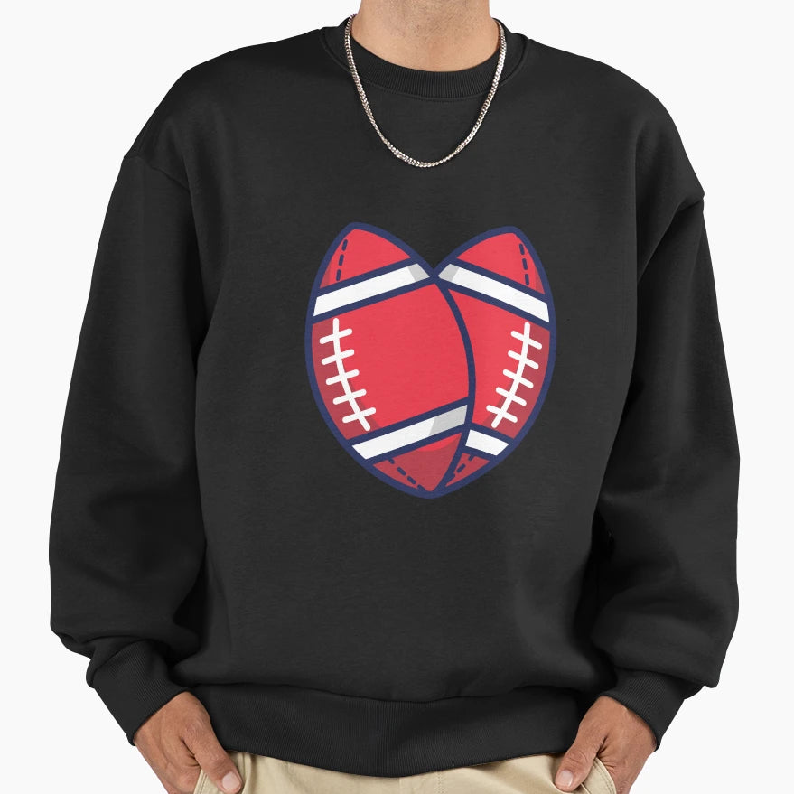 American Football Sports Love Sweatshirt - Aesthetic Graphic Men Women - T-Shirt, Sweatshirt, Hoodie