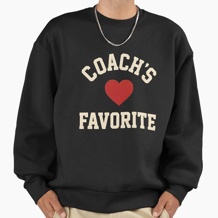 Coachs Heart Favorite Sports Lover Sweatshirt - Minimalist Print Men Women - T-Shirt, Sweatshirt, Hoodie