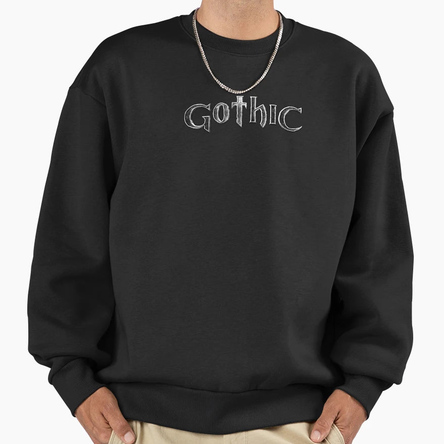 Gothic Logo Sweatshirt - Streetwear Style for Adults - T-Shirt, Sweatshirt, Hoodie