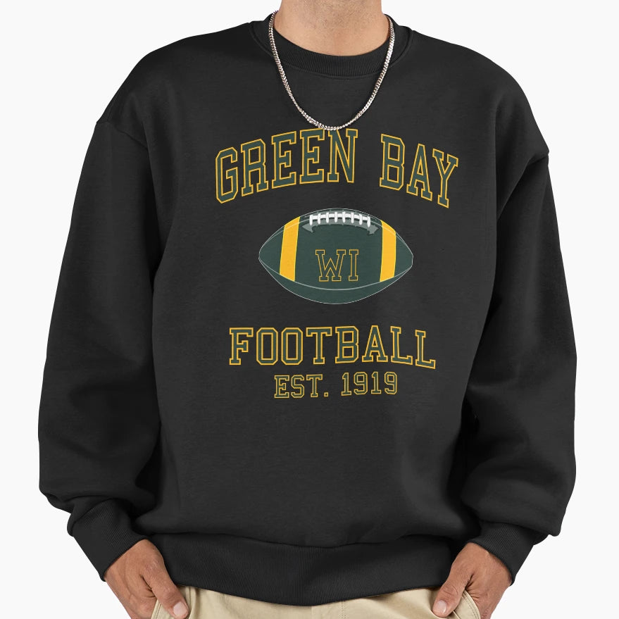 Green Bay Football Sweatshirt - Graphic Print Men Women - T-Shirt, Sweatshirt, Hoodie