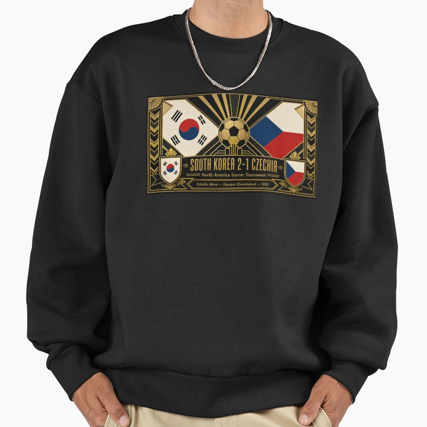 South Korea Vs Czechia Soccer Match Sweatshirt - Minimalist Print Men Women - T-Shirt, Sweatshirt, Hoodie