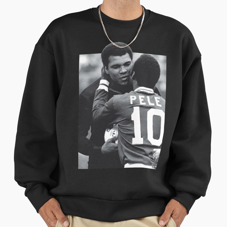 Pele Muhammad Ali Sweatshirt - Unique Graphic for Adults - T-Shirt, Sweatshirt, Hoodie