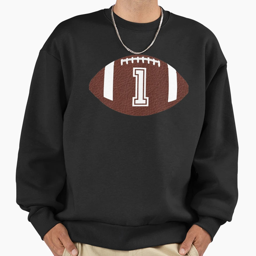 American Football Jersey No 1 Back Sweatshirt - Novelty Apparel Unisex - T-Shirt, Sweatshirt, Hoodie