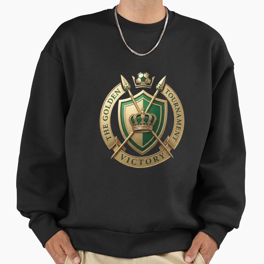 Golden Tournament Football Crest Sweatshirt - Unique Graphic Men Women - T-Shirt, Sweatshirt, Hoodie