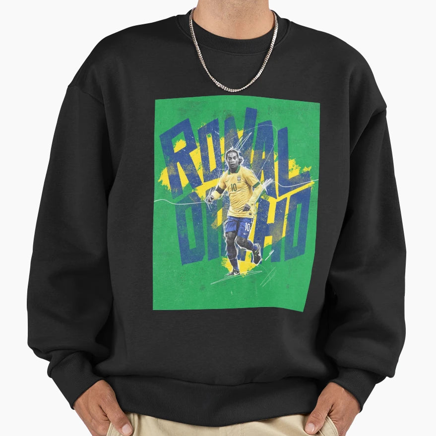 Wallpaper Ronaldinho Art Sweatshirt - Custom Art Print for Adults - T-Shirt, Sweatshirt, Hoodie