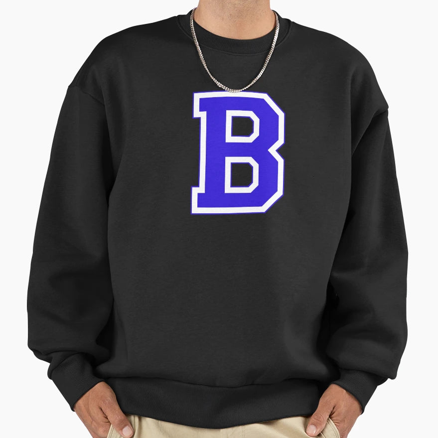 Varsity Letter B Sweatshirt - Novelty Apparel Unisex - T-Shirt, Sweatshirt, Hoodie
