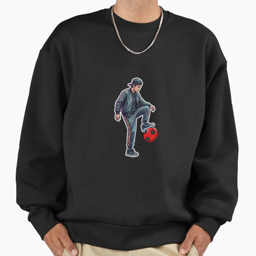 Street Football Freestyle Urban Sweatshirt - Fun Novelty Design for Adults - T-Shirt, Sweatshirt, Hoodie