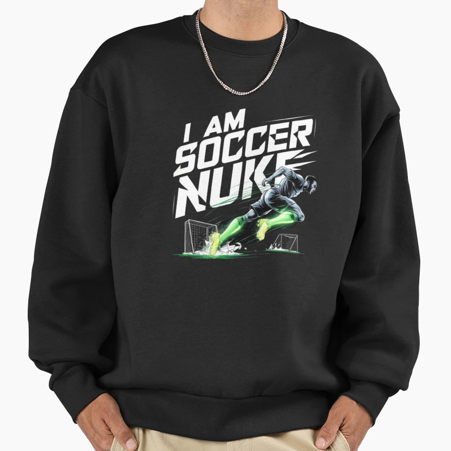 I Am Soccer Nuke Sweatshirt - Minimalist Print for Adults - T-Shirt, Sweatshirt, Hoodie