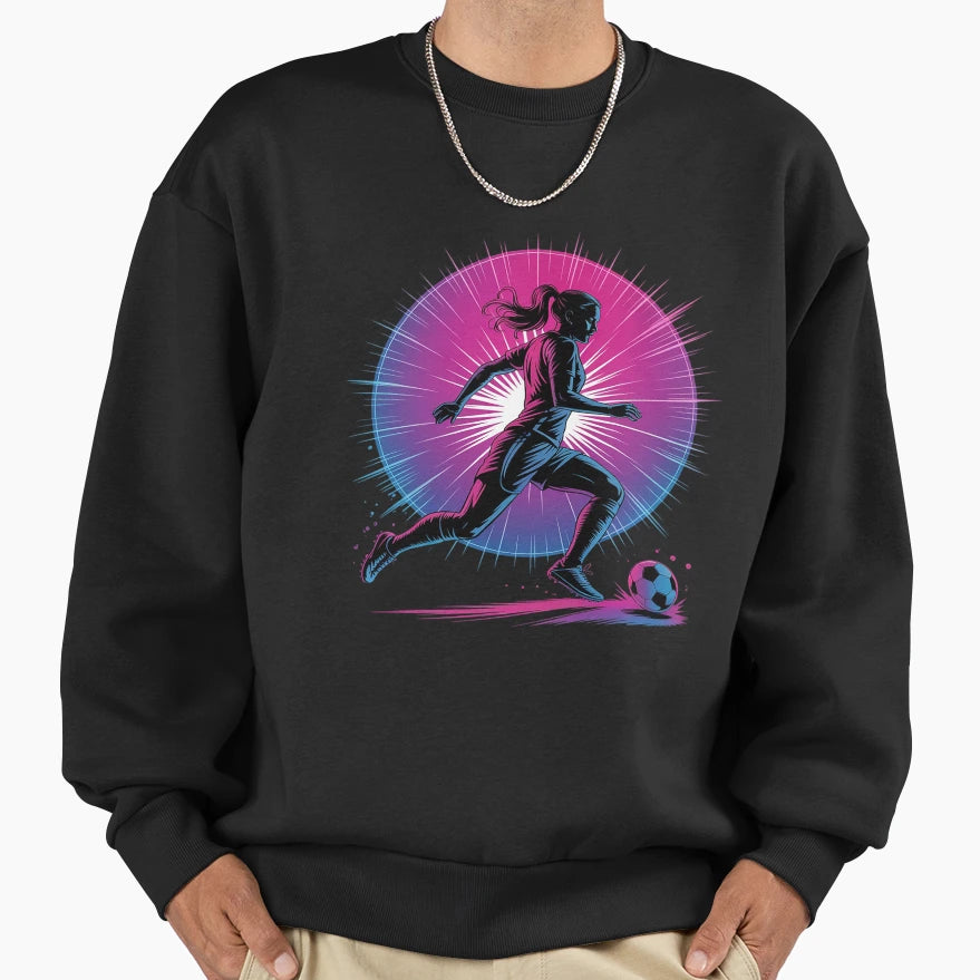 Soccer Player Sprinting Ball Motion Sweatshirt - Streetwear Style Men Women - T-Shirt, Sweatshirt, Hoodie