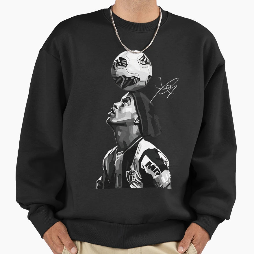 Ronaldinho Black White Sweatshirt - Streetwear Style Men Women - T-Shirt, Sweatshirt, Hoodie
