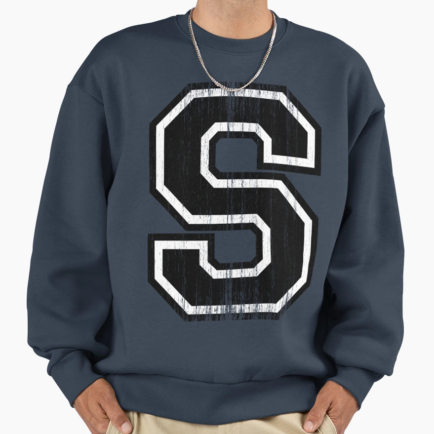 Big Varsity Letter S Sweatshirt - Fun Novelty Design Men Women - T-Shirt, Sweatshirt, Hoodie