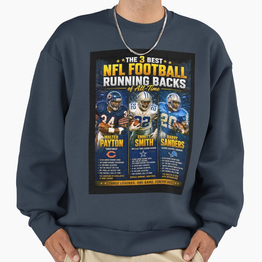 Pro Football 3 Best Running Back Sweatshirt - Fun Novelty Design Unisex - T-Shirt, Sweatshirt, Hoodie
