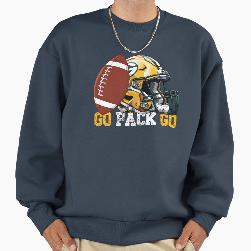 Go Pack Go Football Sweatshirt - Trendy Graphic for Adults - T-Shirt, Sweatshirt, Hoodie