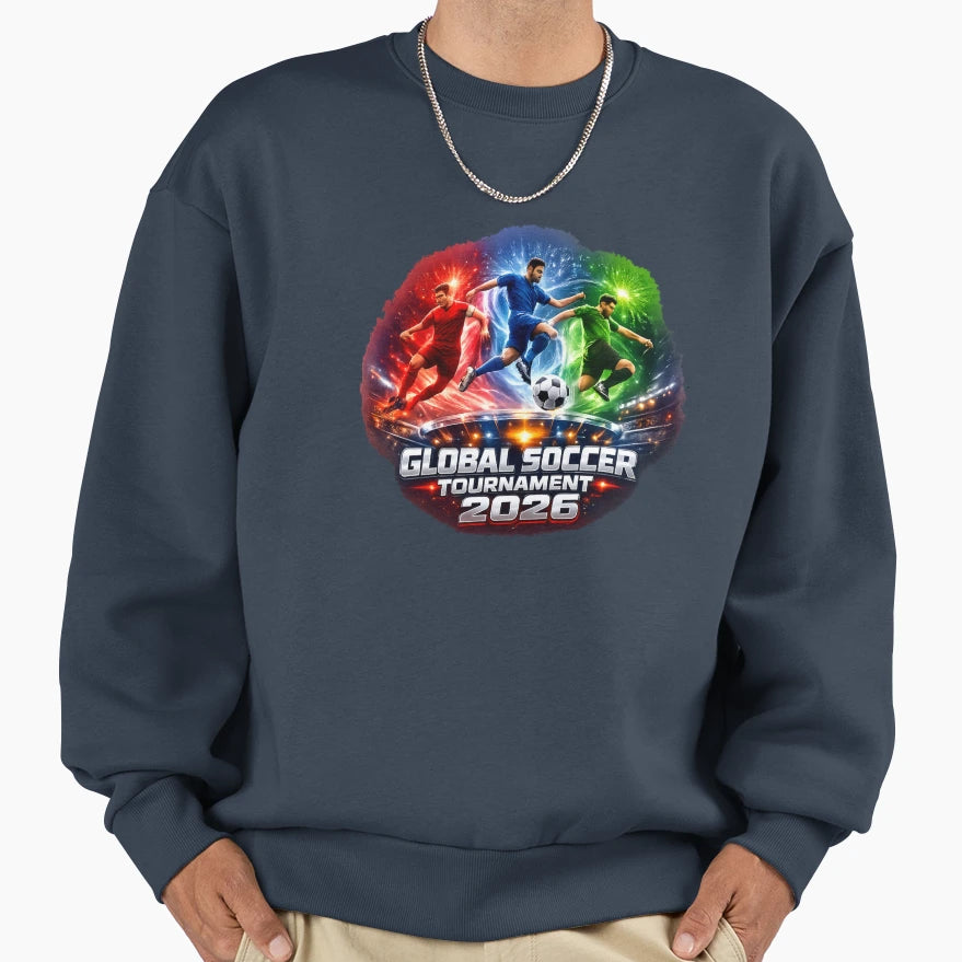 Global Soccer Tournament 2026 Sweatshirt - Trendy Graphic Men Women - T-Shirt, Sweatshirt, Hoodie