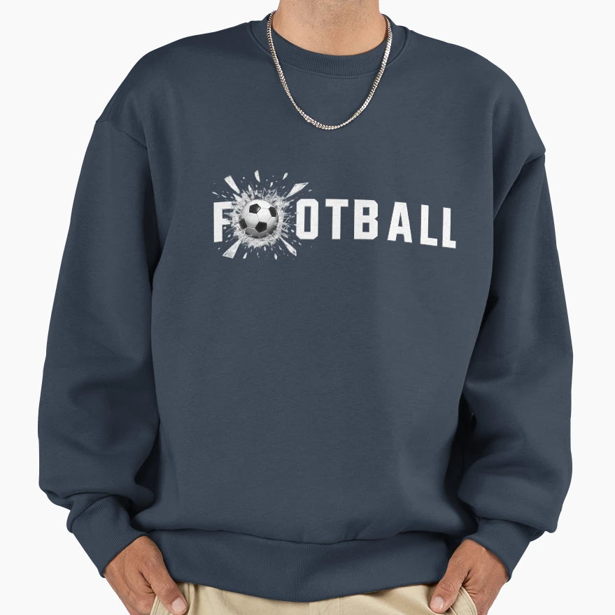 Football Glass Impact Soccer Ball Sweatshirt - Streetwear Style Unisex - T-Shirt, Sweatshirt, Hoodie