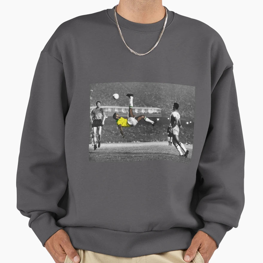 Brazils Legend Pele Sweatshirt - Aesthetic Graphic for Adults - T-Shirt, Sweatshirt, Hoodie