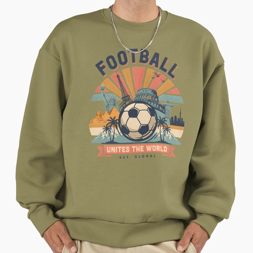 Football Soccer World United As One Sweatshirt - Aesthetic Graphic Unisex - T-Shirt, Sweatshirt, Hoodie