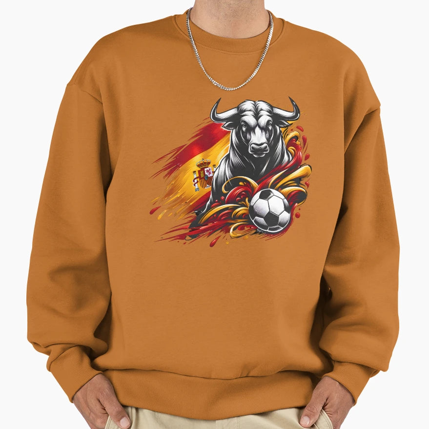 Spain Soccer 2024 Bull Flag Football Sweatshirt - Custom Art Print Unisex - T-Shirt, Sweatshirt, Hoodie