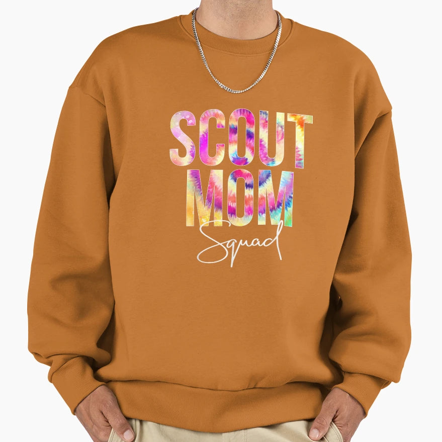 Scout Mom Squad Tie Dye Back To School T-Shirt - Graphic Print Men Women - T-Shirt, Sweatshirt, Hoodie