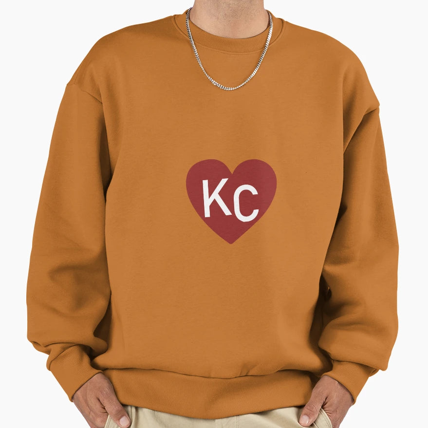 Kc Heart Sweatshirt - Minimalist Print for Adults - T-Shirt, Sweatshirt, Hoodie