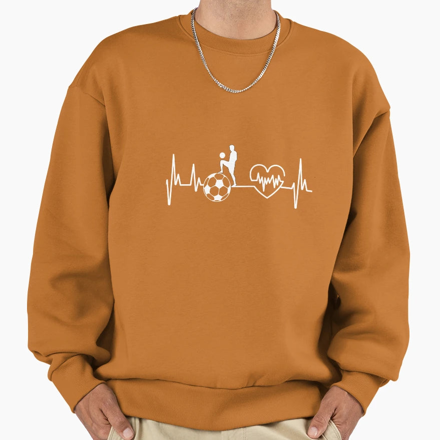 Love Football Heartbeat Sweatshirt - Fun Novelty Design for Adults - T-Shirt, Sweatshirt, Hoodie