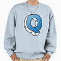 Letter Q Blue Sweatshirt - Unique Graphic for Adults - T-Shirt, Sweatshirt, Hoodie