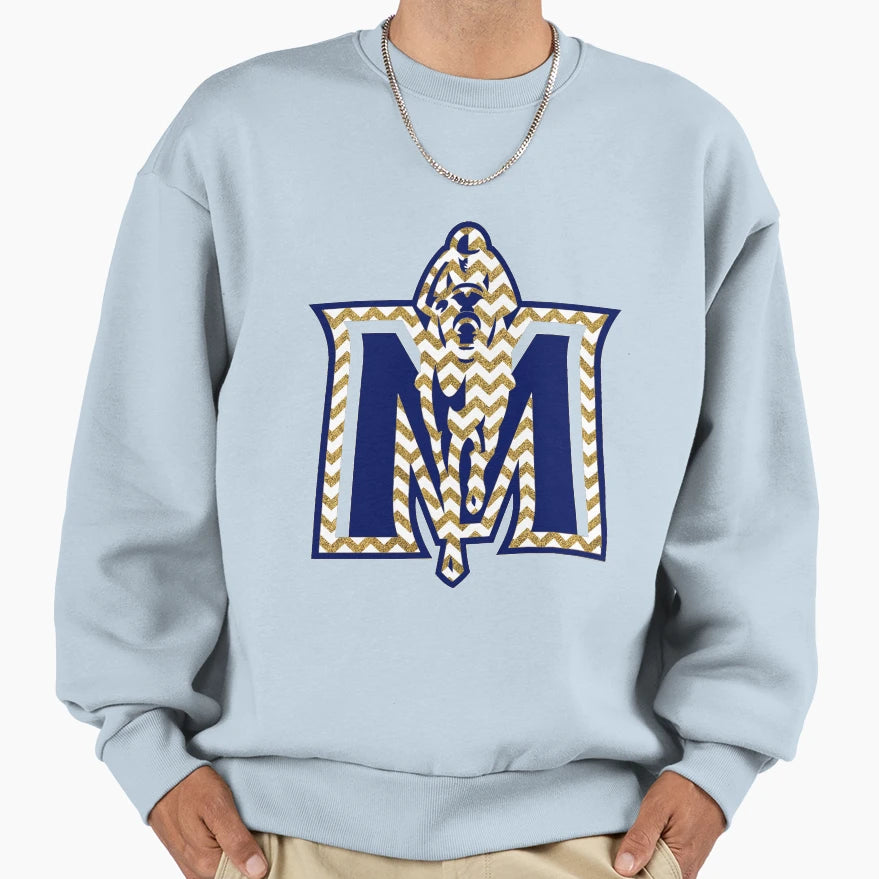 Chevron Gold And Navy Murray State Sweatshirt - Streetwear Style Unisex - T-Shirt, Sweatshirt, Hoodie