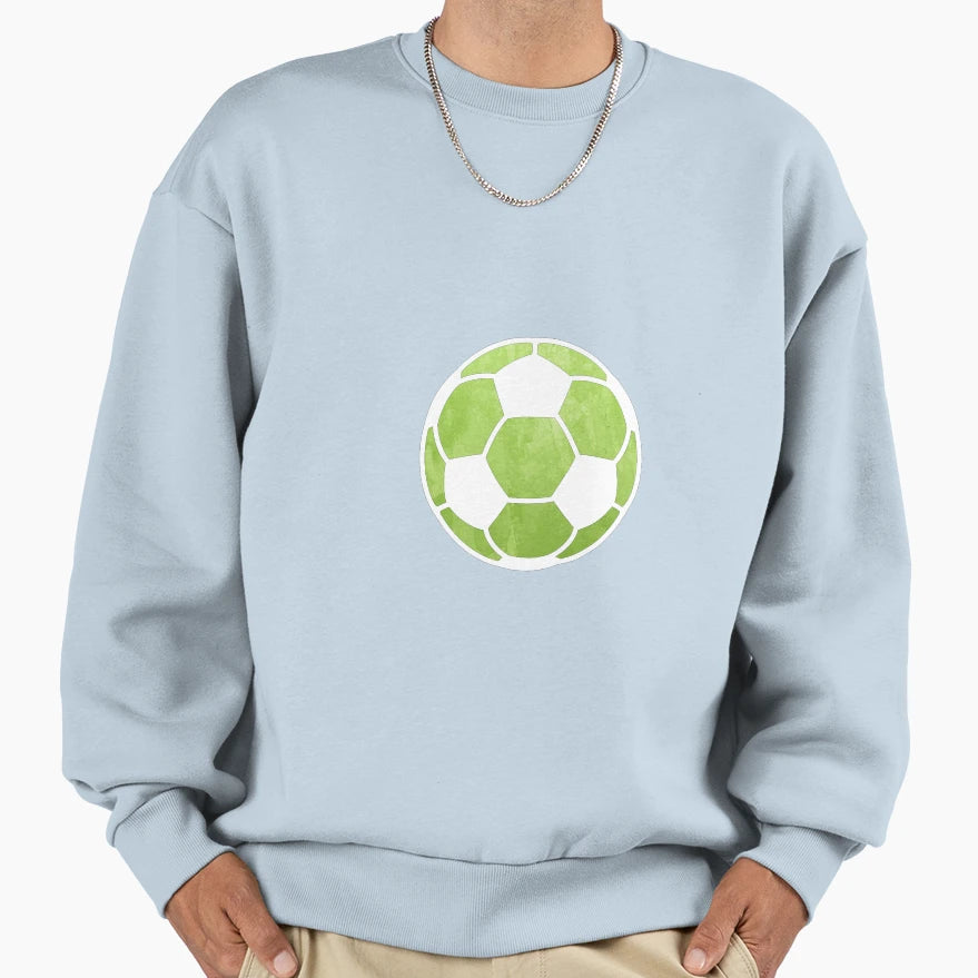 Soccer Ball Green Sweatshirt - Aesthetic Graphic Men Women - T-Shirt, Sweatshirt, Hoodie