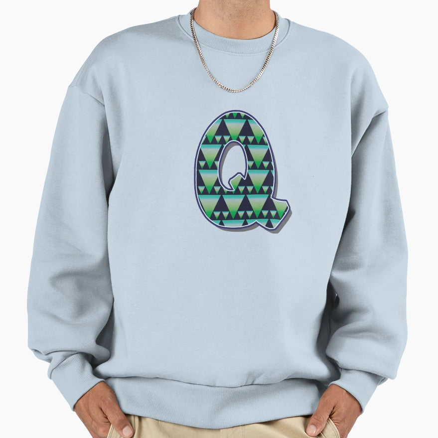 Letter Q Pattern Sweatshirt - Custom Art Print Men Women - T-Shirt, Sweatshirt, Hoodie