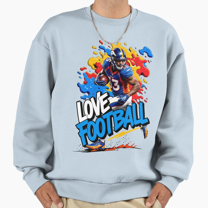 Love Football Sweatshirt - Minimalist Print for Adults - T-Shirt, Sweatshirt, Hoodie