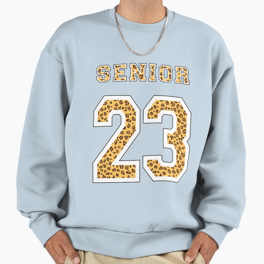 Senior Class 2023 Leopard Sweatshirt - Aesthetic Graphic Men Women - T-Shirt, Sweatshirt, Hoodie