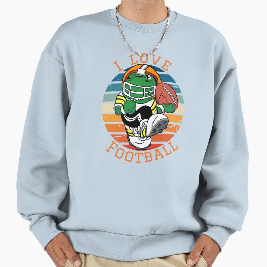 I Love Football Sunset Sweatshirt - Unique Graphic Men Women - T-Shirt, Sweatshirt, Hoodie