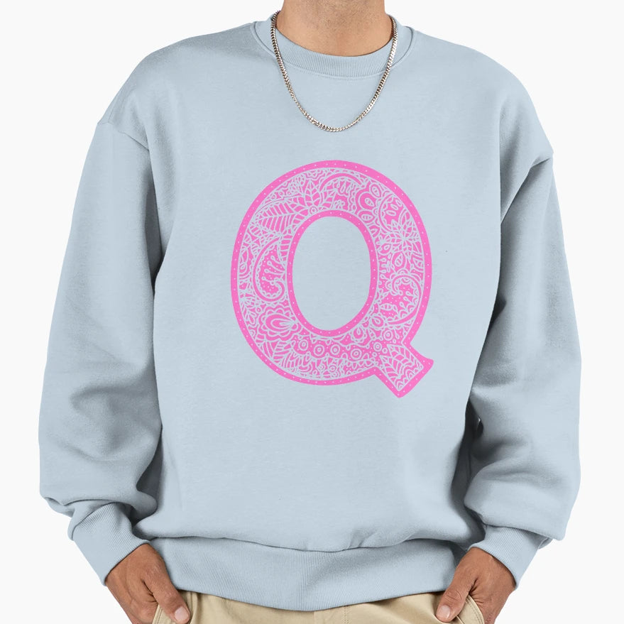 Q Monogram Mandala Zentangle Sweatshirt - Trendy Graphic Men Women - T-Shirt, Sweatshirt, Hoodie