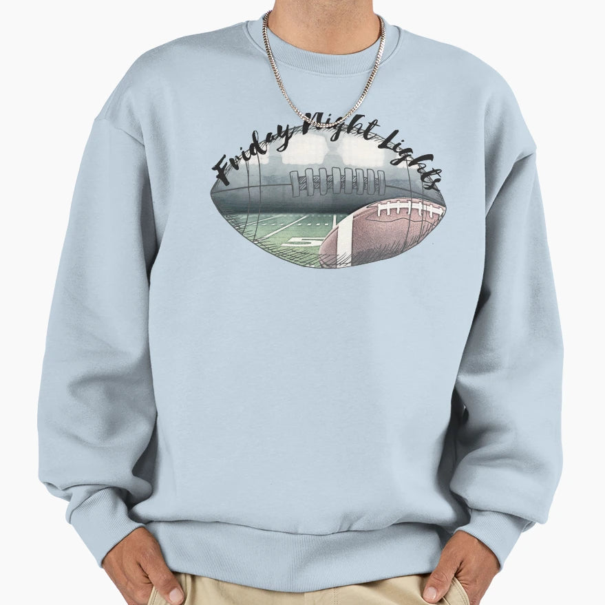 Football Friday Night Lights Sweatshirt - Minimalist Print Unisex - T-Shirt, Sweatshirt, Hoodie