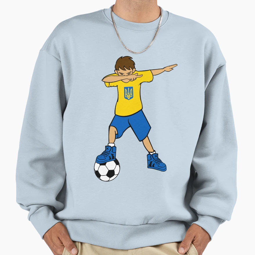 Dabbing Soccer Artwork Ukraine Sweatshirt - Fun Novelty Design for Adults - T-Shirt, Sweatshirt, Hoodie