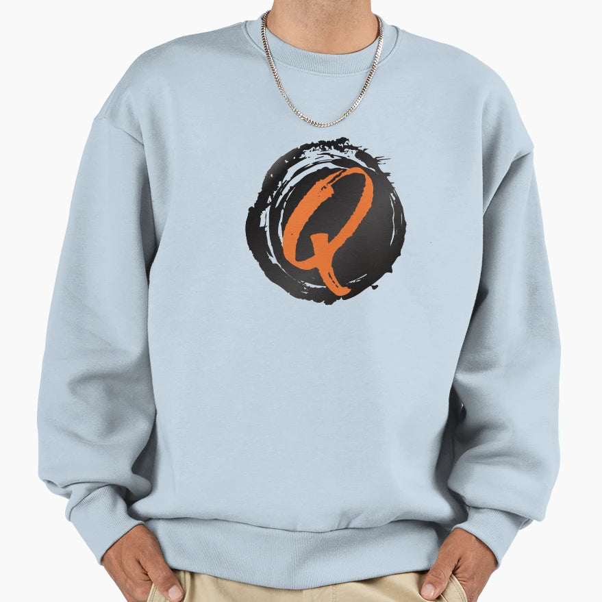 Monogram Q Grunge Black Blob Sweatshirt - Trendy Graphic Men Women - T-Shirt, Sweatshirt, Hoodie
