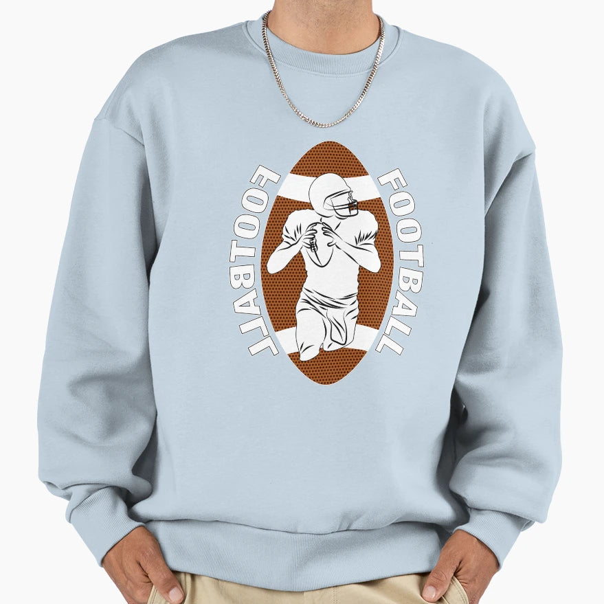 White Football Player Brown Sweatshirt - Aesthetic Graphic for Adults - T-Shirt, Sweatshirt, Hoodie