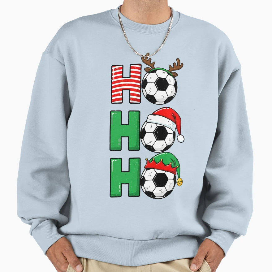 Ho Ho Ho Soccer Sweatshirt - Unique Graphic for Adults - T-Shirt, Sweatshirt, Hoodie
