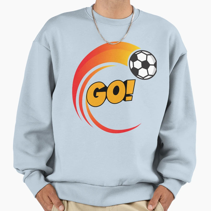 Football Blaze Go Flame Sweatshirt - Graphic Print Unisex - T-Shirt, Sweatshirt, Hoodie