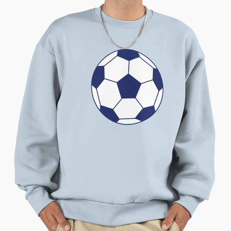 Soccer Ball Navy Sweatshirt - Minimalist Print Men Women - T-Shirt, Sweatshirt, Hoodie