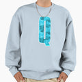 Letter Q Monogram Letter Art Cyan Sweatshirt - Unique Graphic Men Women - T-Shirt, Sweatshirt, Hoodie