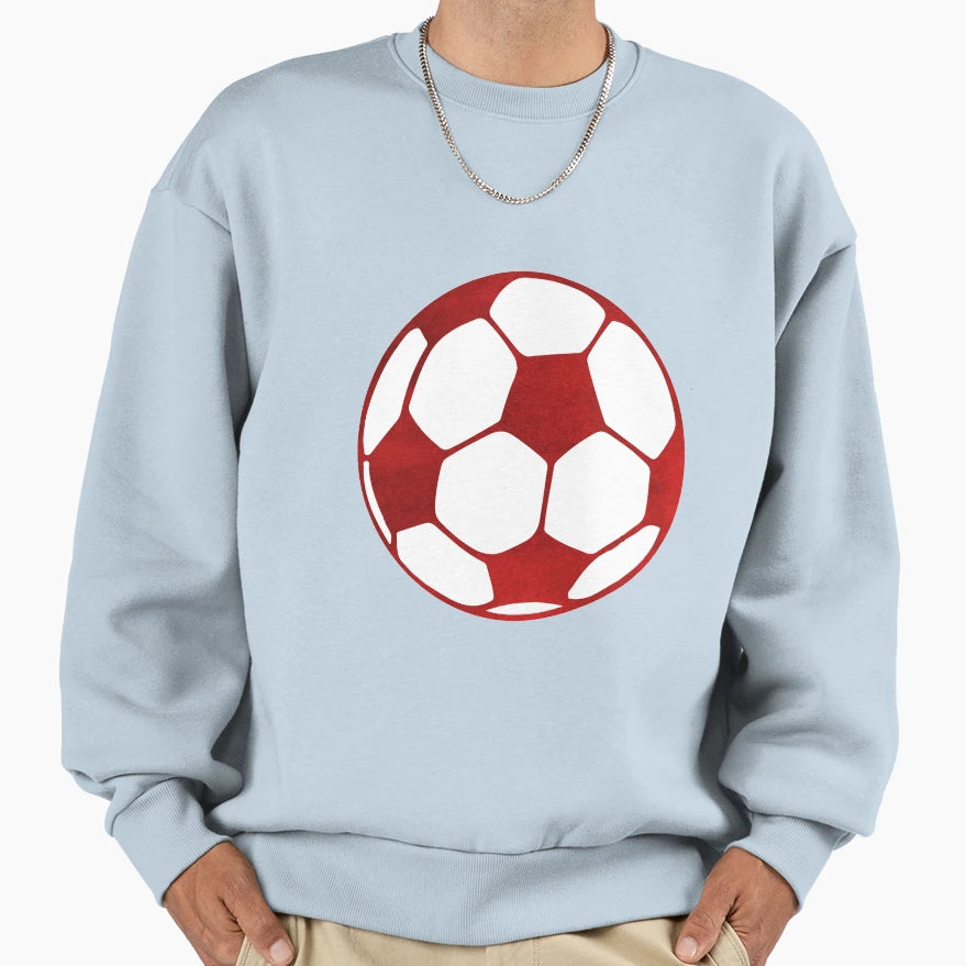 Red Soccer Ball Sweatshirt - Unique Graphic Unisex - T-Shirt, Sweatshirt, Hoodie