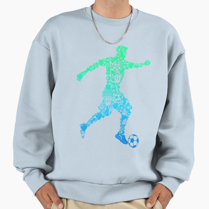 Soccer Soccer Player Sweatshirt - Aesthetic Graphic Men Women - T-Shirt, Sweatshirt, Hoodie