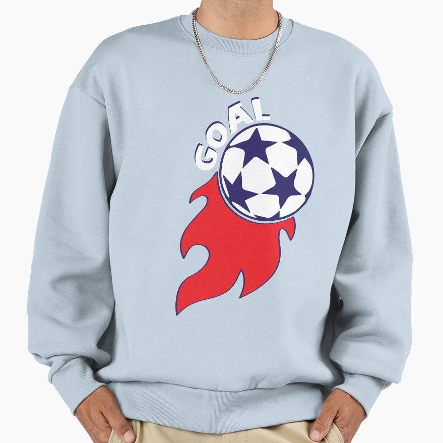 Football Fireball Red Flames Sweatshirt - Casual Everyday Wear Men Women - T-Shirt, Sweatshirt, Hoodie