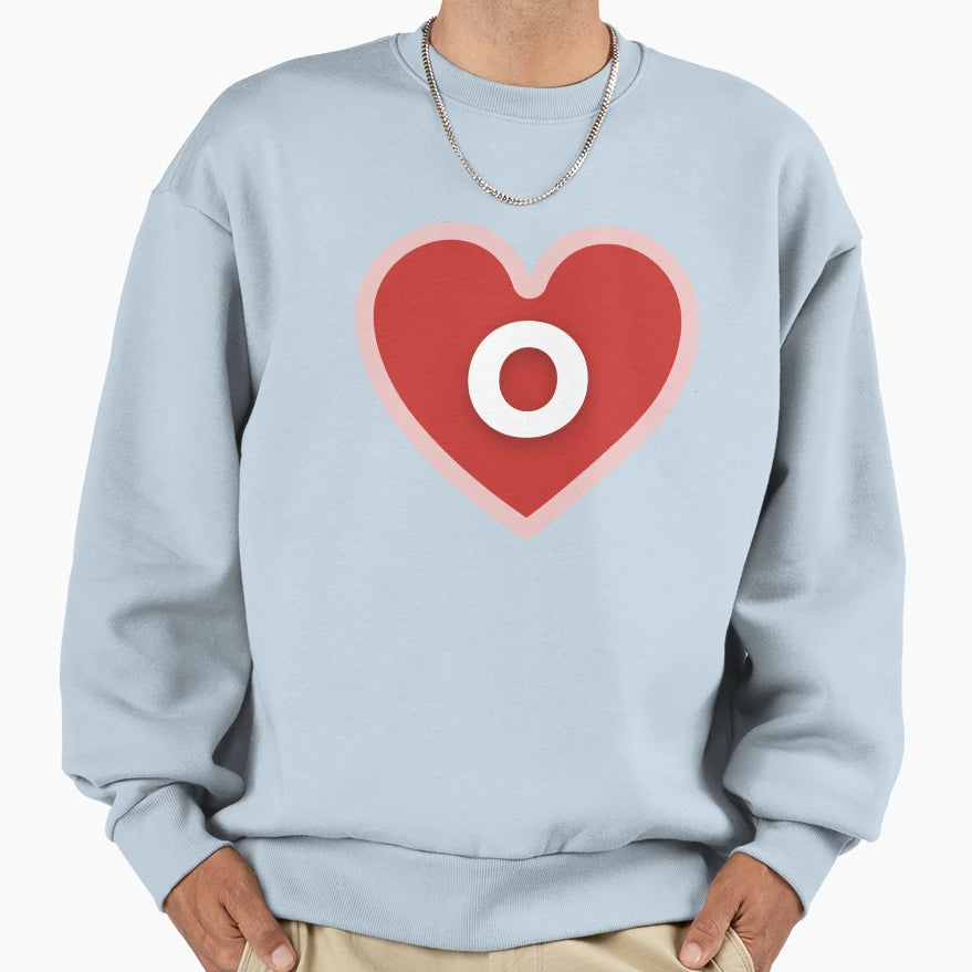 I Heart O Sweatshirt - Minimalist Print for Adults - T-Shirt, Sweatshirt, Hoodie